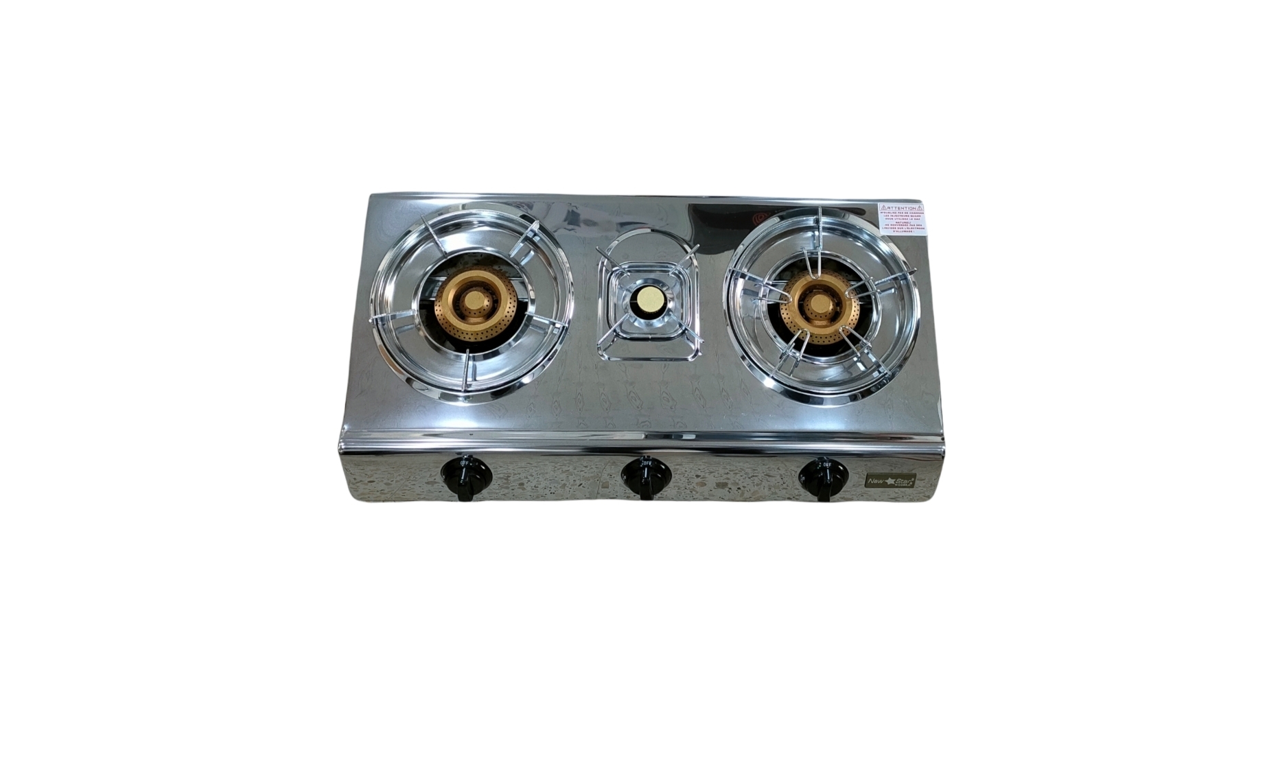 فرن الغاز 3 شعلات gaz new star cobra 03F INOX