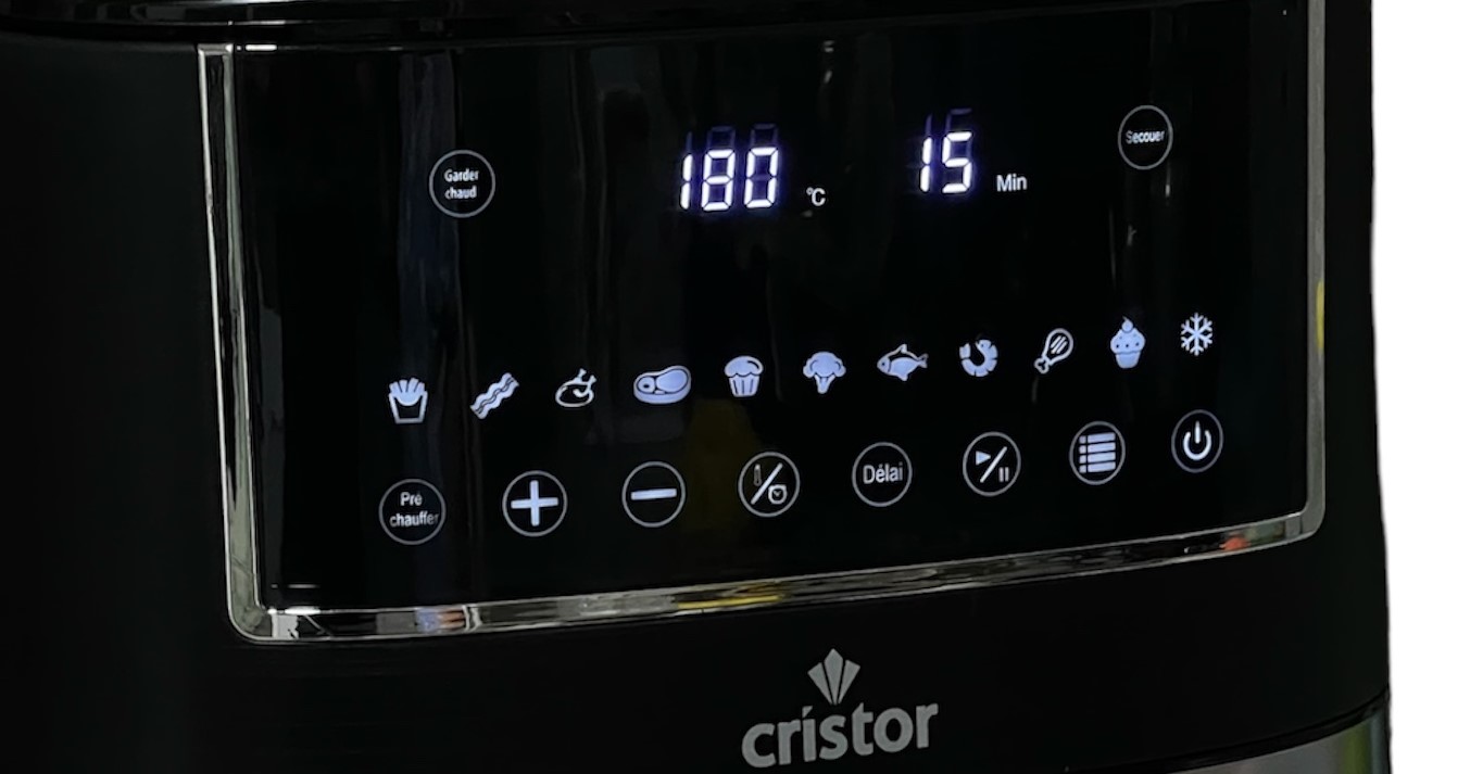 مقلاة هوائية رقمية friteuse cristor inox noir 7,2 L afficheur 4