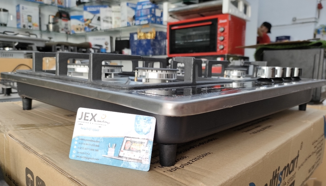 طاولة المطبخ 4 شعلات Plaque chauffante multismart inox fonte thermocouple tabouna 4