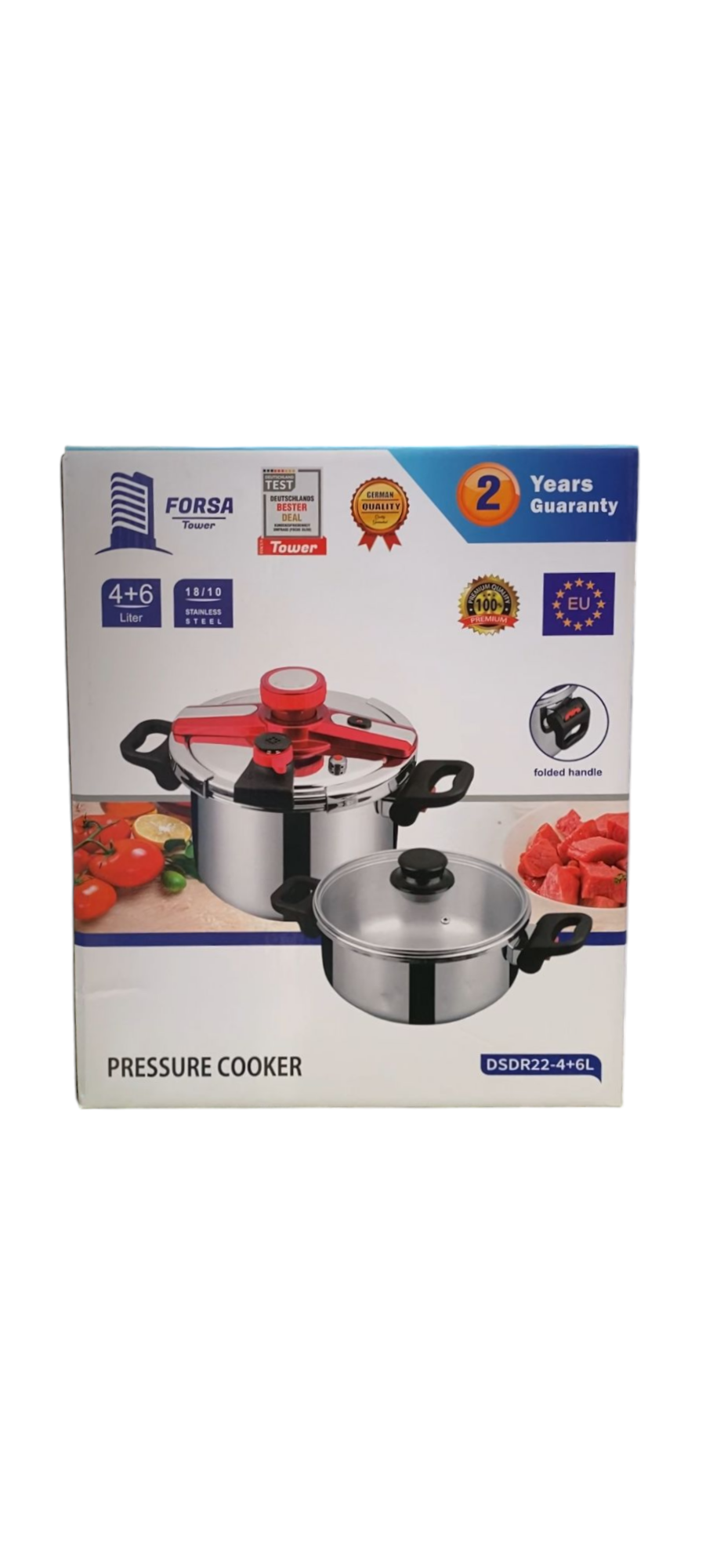 Cocotte 6+4L 3psc forsa inox طنجرة الطهي