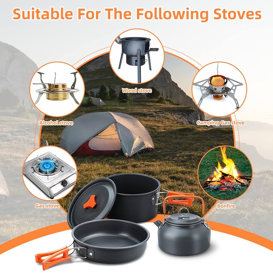 Camping cooking set 4 pieces 2