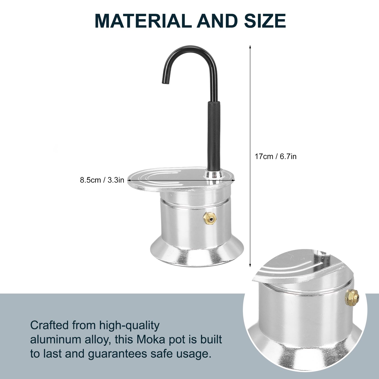 Portable Coffee Maker, Aluminum Cooker 50mL 3