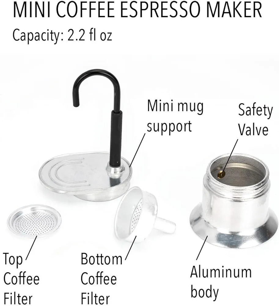 Portable Coffee Maker, Aluminum Cooker 50mL 4