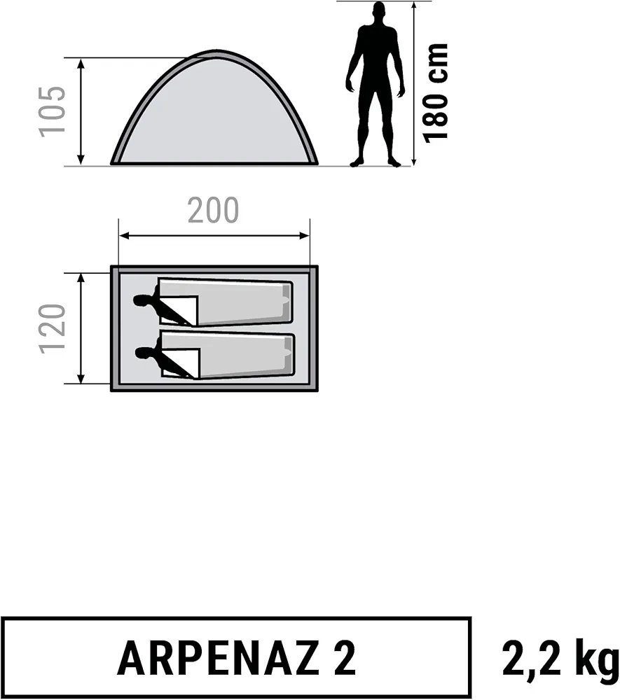 Tente arpenaz 2p 10