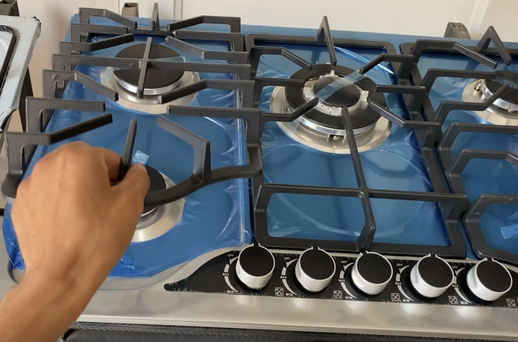 Plaque sonaric inox fonte  طاولة المطبخ 5 شعلات 2